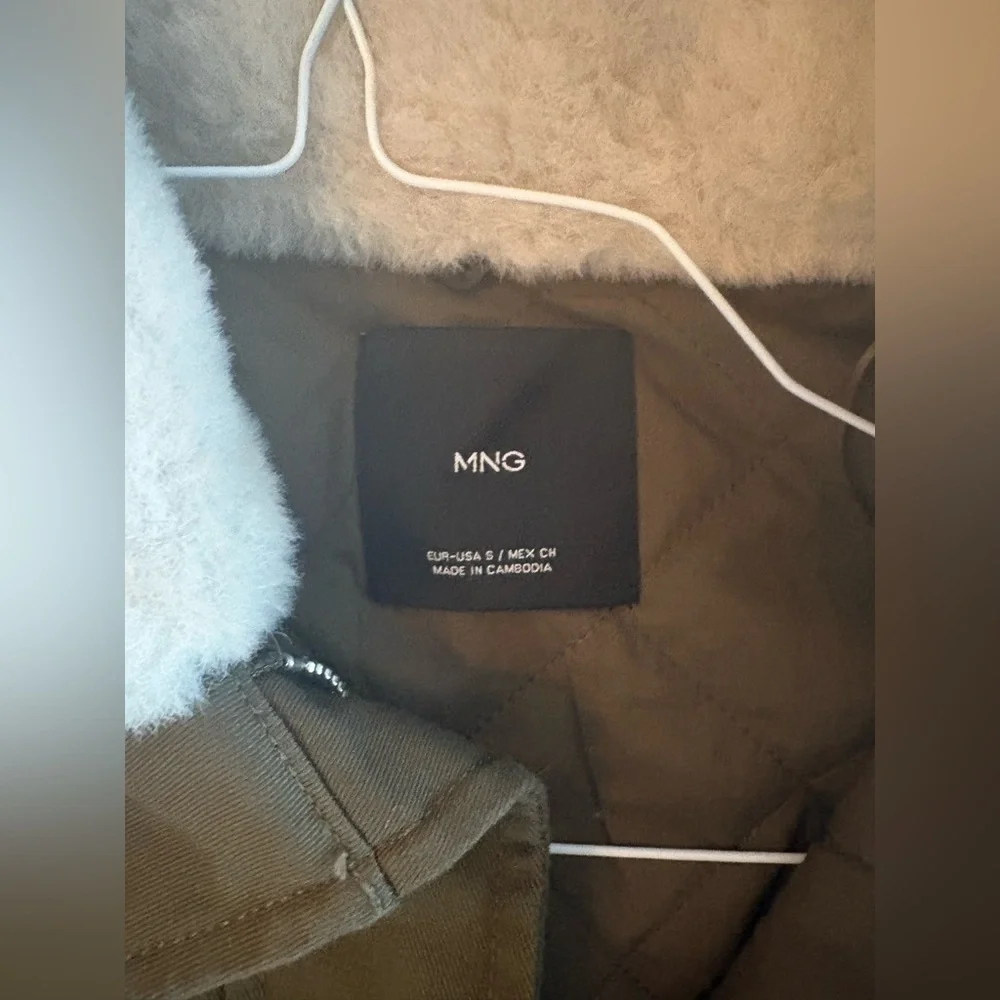 Mango Oversized Khaki Parka Faux Fur Collar Jacket NWT Small - Picture 9 of 14